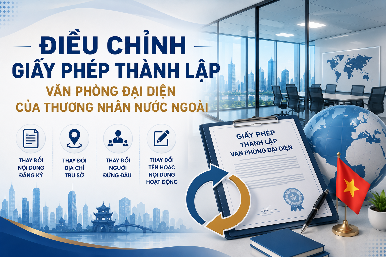 Điều chỉnh Giấy phép thành lập Văn phòng đại diện của thương nhân nước ngoài